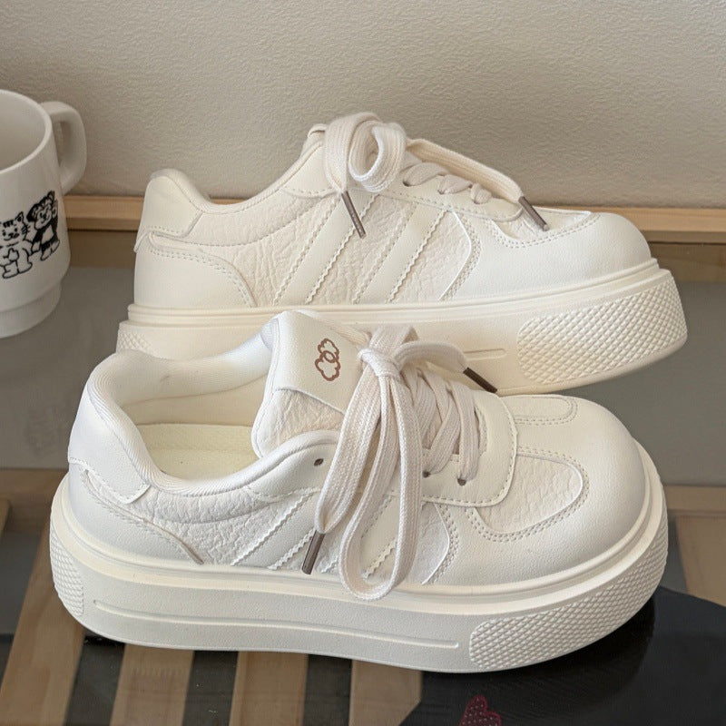 Campus style thick-soled sneakers for women 2026new arrivalspringwhite shoes for women's shoes easiest for match student bread shoes trendy shoes