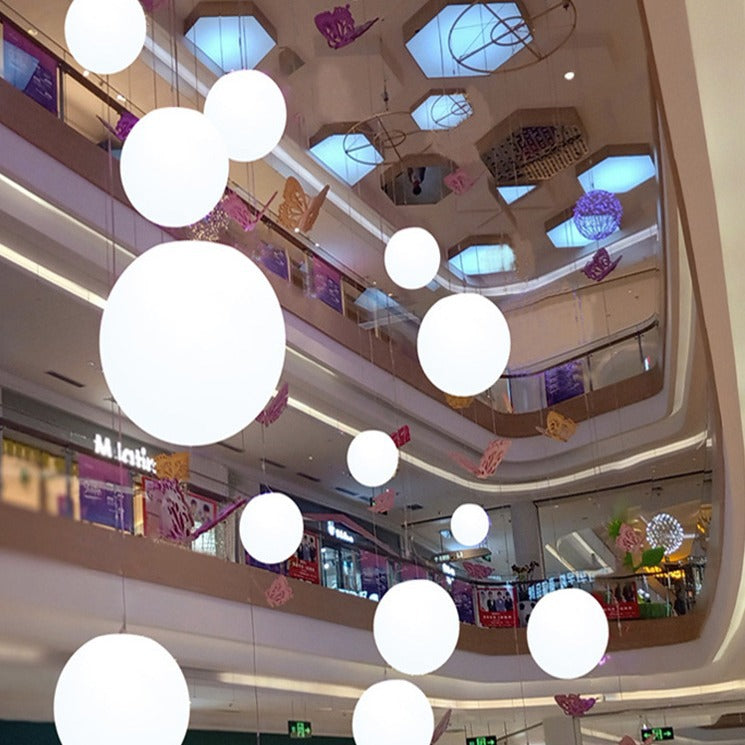 White ball lamp clothing milk tea toy restaurant store shopping mall chandelier exhibition hall wedding chandelier white spherical crane