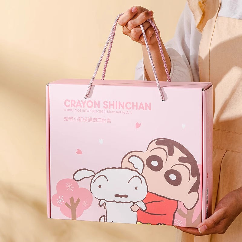 Crayon Xiaoxin Ceramic Instant Noodle Bowl Office worker bento bowl with lid Sealed bowl can enter microwave oven lunch box Rice bowl