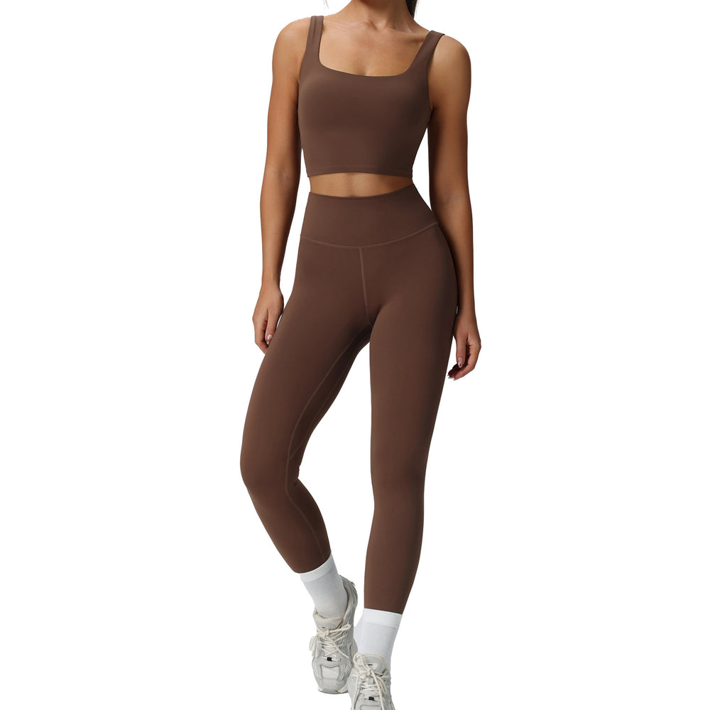 Lulu-inspired lycra yoga outfit set - premium feel, barely-there comfort, high-elasticity, tight-fitting activewear two-piece set for women