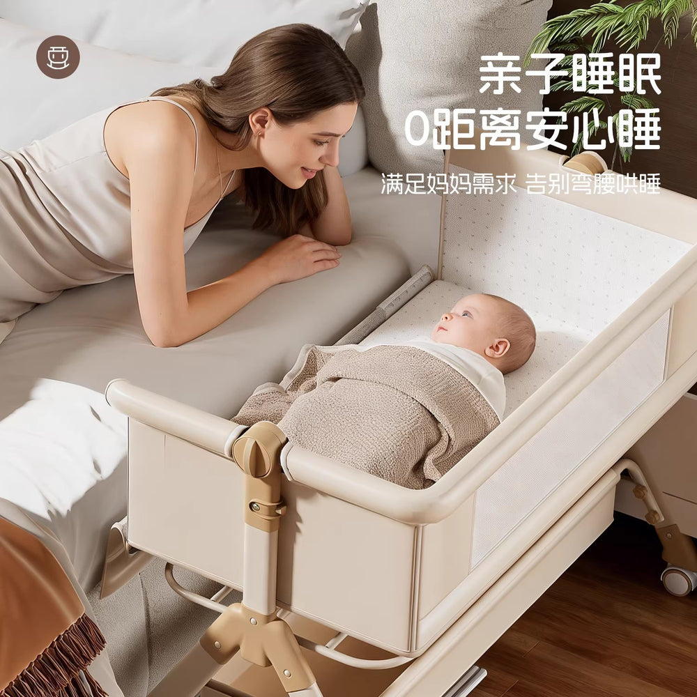 Baby crib convertible bed mobile foldable multifunctional cradle newborn bedside bed cross-border hot-selling baby bed