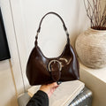 K-stylespringnew arrival shoulder bagfashioncasual oil wax leather armpit bageasiest for matchwork clothing daily dumpling bag for women