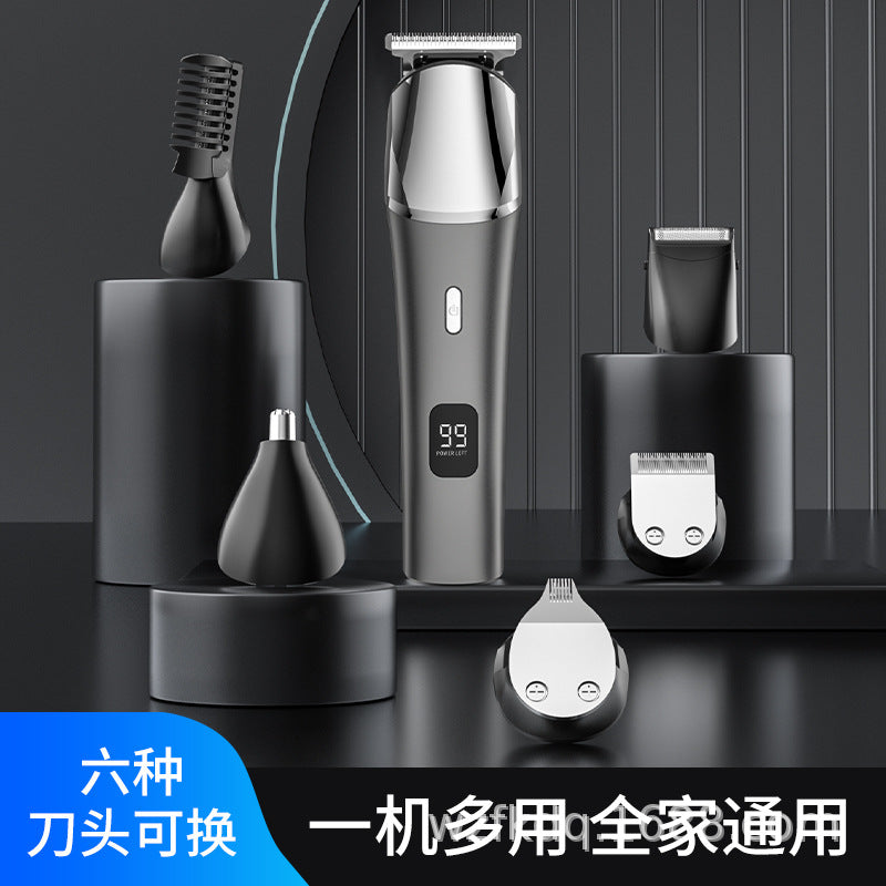 New arrival electric hairdresser suit five-in-one digital display washable electric clipper usb charging engraving push silent design