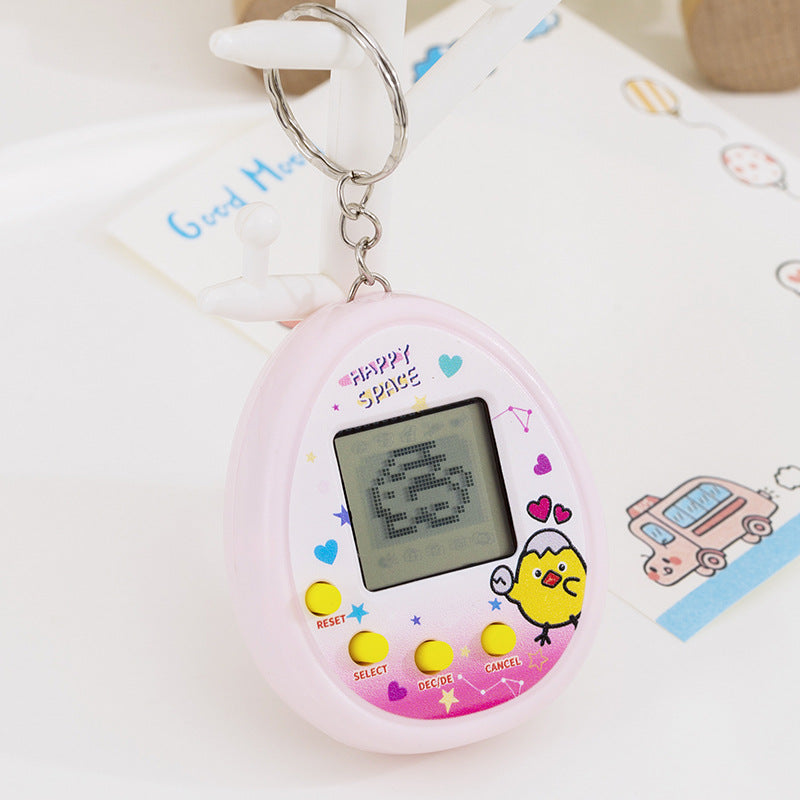 Mini virtual pet raising game console nostalgic feeding elf handheld electronic toy keychain pendant cross-border