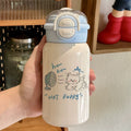 Cartoon blow dog thermos cup 316 stainless steel kids water cup cute good looks straw cup water kettle wholesale
