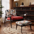 Imported white ash wood single sofa chair - vintage french style living room balcony solid wood chair - premium single sofa chair