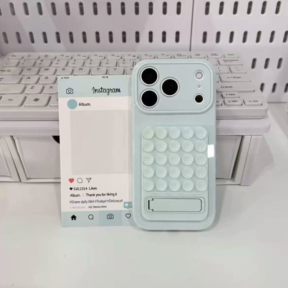 Suction cup stand heart-shaped large viewfinder compatible with apple 18 pro max phone case dopamine color iphone 18 soft case