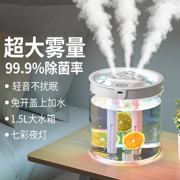 Three nozzles household heavy fog volume creative portable mini filter humidifier student aromatherapy machine purification capacity wholesale