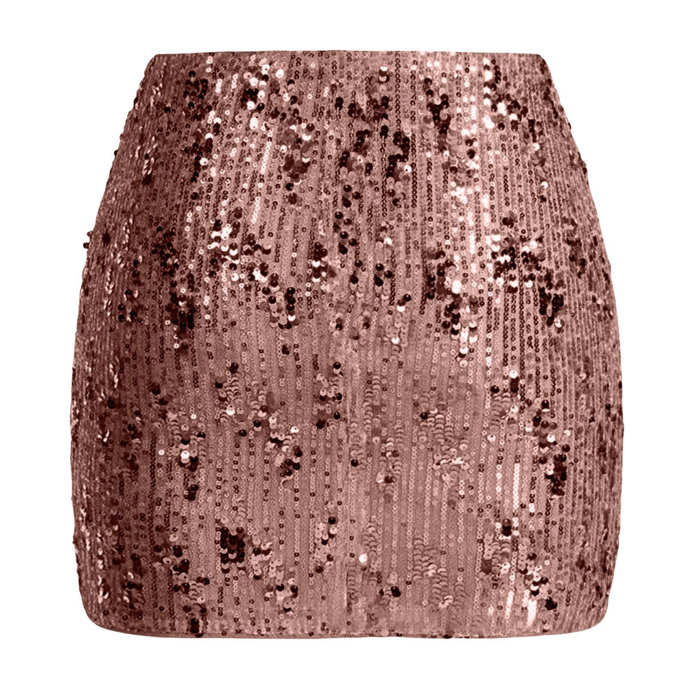 cross-border  women's solid color sequin sparkly sexy mini dress party dress bodycon skirt