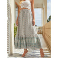 high-waisted rayon printed button-down slit midi skirt - perfect for beach vacations