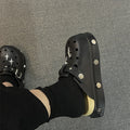 Thick sole heightened toe half slippers women's 2025 new spring lightweight birkenstock slippers outwear crocs women's