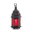 Moroccan iron candlestick, stained glass lantern, garden decor, home decor ornament, housewarming gift