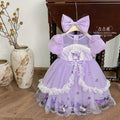 summer girls' princess dress - cartoon cat high-end formal gown with puff sleeves - wholesale princess party dress