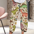 new  wide-leg pants: relaxed fit, cotton linen blend, printed, pocketed, elastic waist, cropped length - women's - in stock