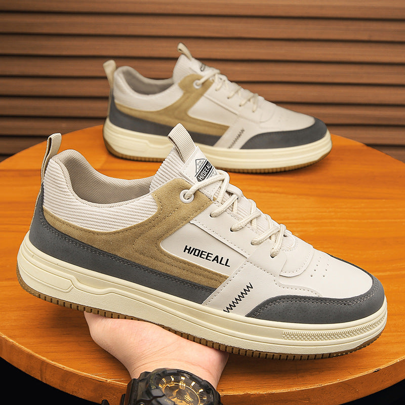 Men's spring 2025 new low-top sneakers: korean style, trendy, versatile, thick-soled, wear-resistant, athletic, casual, and fashionable