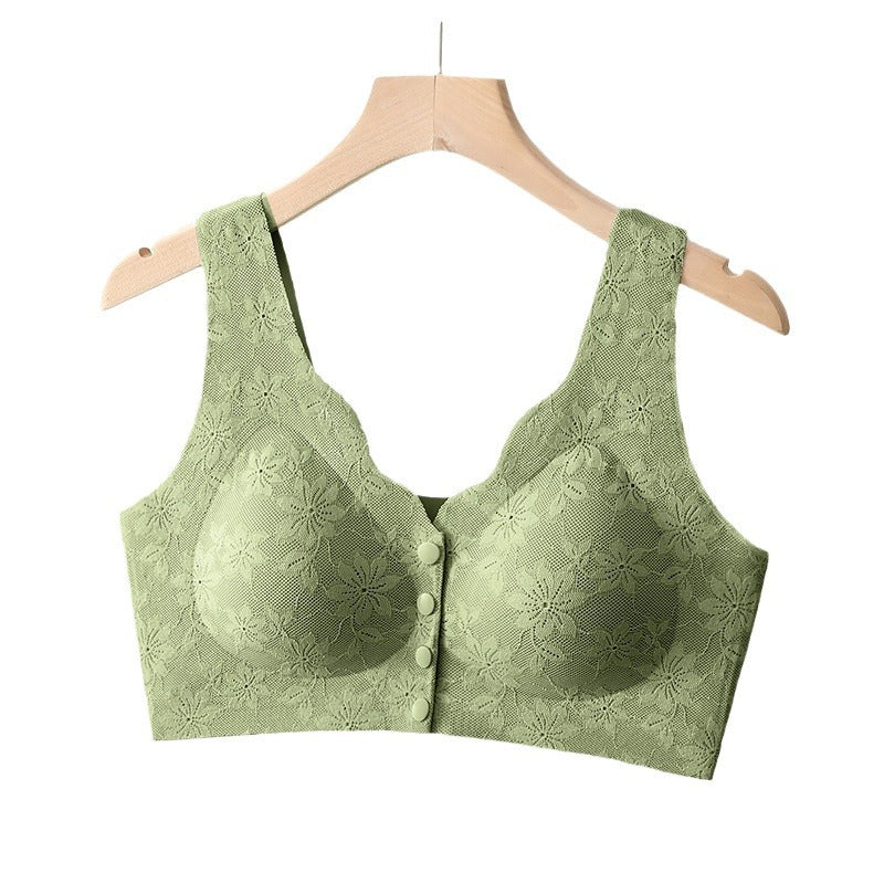 Mom underwear front buckle bra seamless gather the elderly vest middle-aged women without steel rim vest bra women