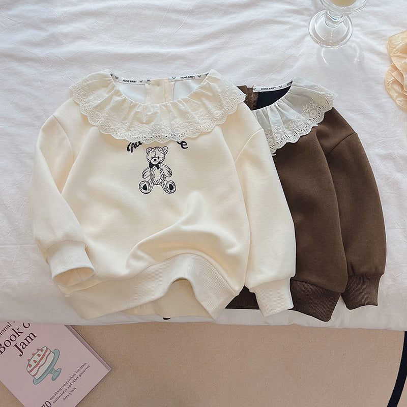 Kids' & teens' new autumn sweatshirt, sizes 110-160, stylish base layer, cartoon long sleeve, sweet & trendy tee for girls