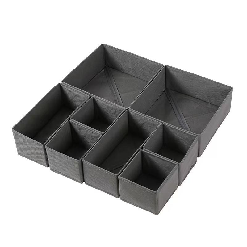 Customized non-woven storage box grid sorting clothes pants foldable drawer storage box desktop fabric