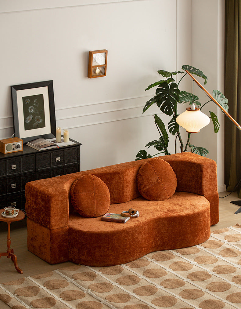 Compressed fabric one-piece sofa bed cross-border small apartment apartment living room removable and washable foldable lazy sofa bed