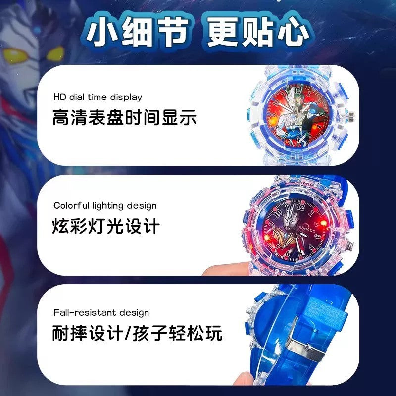 Ultraman hero kids' toy luminous watch - durable, waterproof, perfect back-to-school gift for kindergarten boys and girls - electronic watch