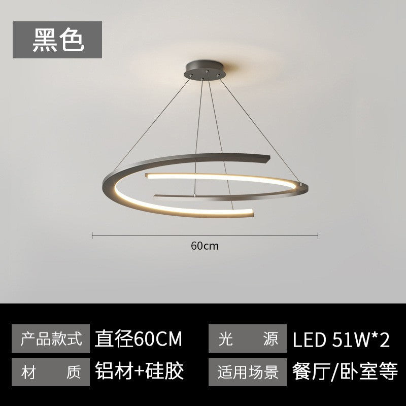 Double Semicircle Italian Living Room Chandelier Simple Wind Modern Main Light 2024 Nordic Minimalist Designer Bedroom Lighting