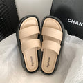 Women's double strap sandals - 2024 summer new arrival - outdoor beach thick sole slides - wholesale breathable lightweight sandals