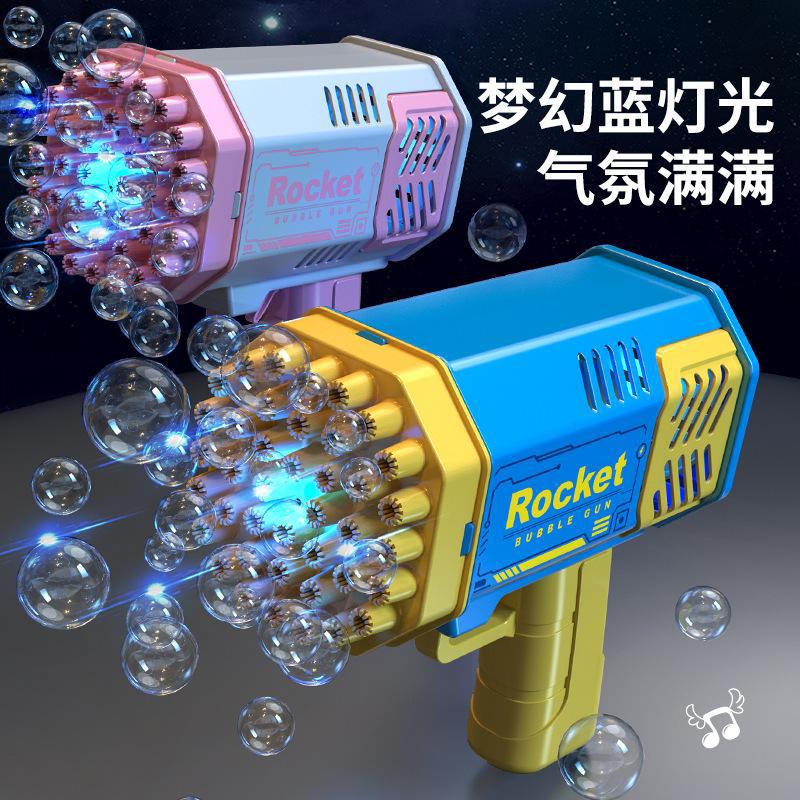 hot selling 40-hole space light bubble machine mini version gatling electric bubble blowing handheld kids toys