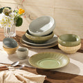Retro kiln line pattern high-looking tableware restaurant hotel stylish display dessert plate steak plate for home dish plate