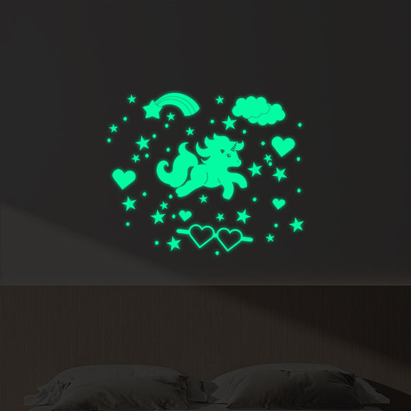 YG453 cartoon luminous sticker fluorescent wall sticker living room bedroom wall decoration sticker children's room creative sticker
