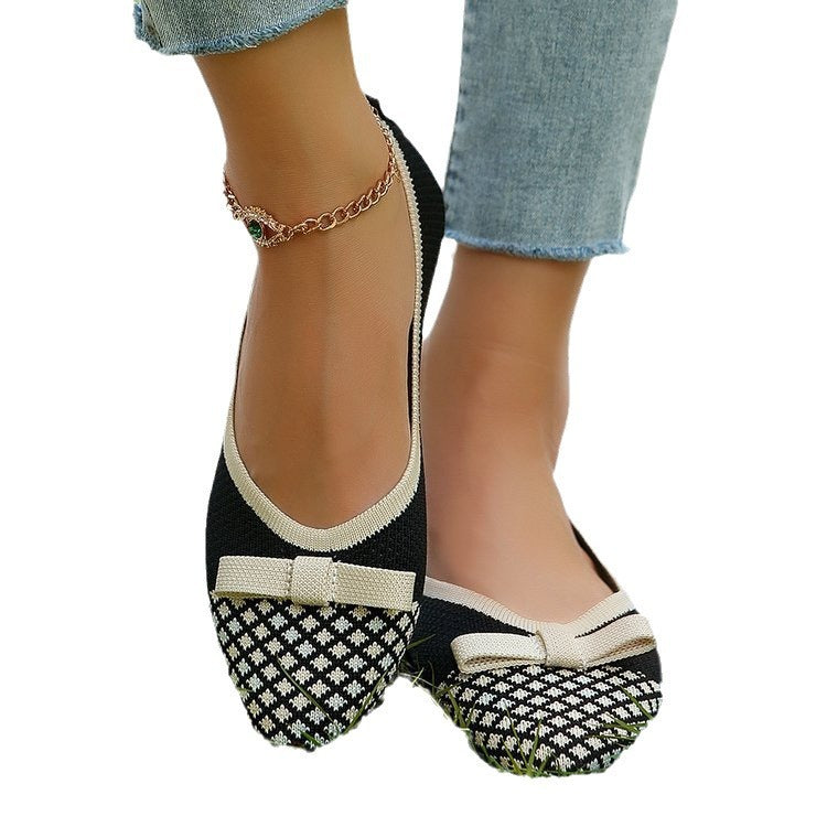 new women's flats: versatile flyknit shoes for spring/autumn, european & american style, fashionable soft sole, flat, plus size available