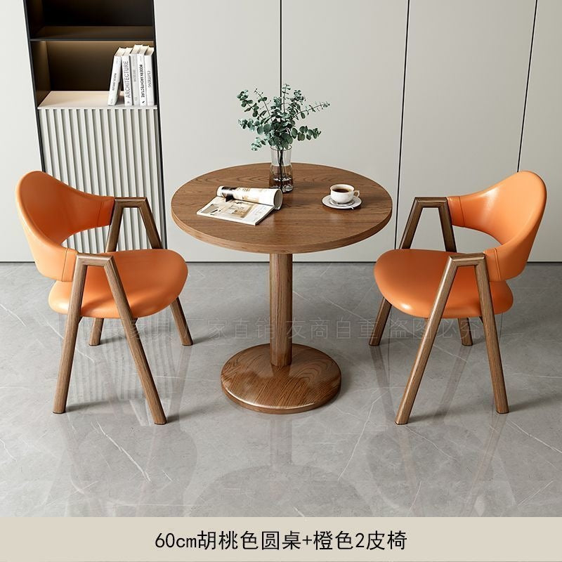 Minimalist modern negotiation table and chair set - perfect for bubble tea shops, coffee shops, dining tables, balcony round tables, casual small spaces, and reception areas