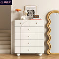 Solid wood bedroom nightstand with multiple drawers, storage cabinet, living room side table, small apartment rental unit organizer