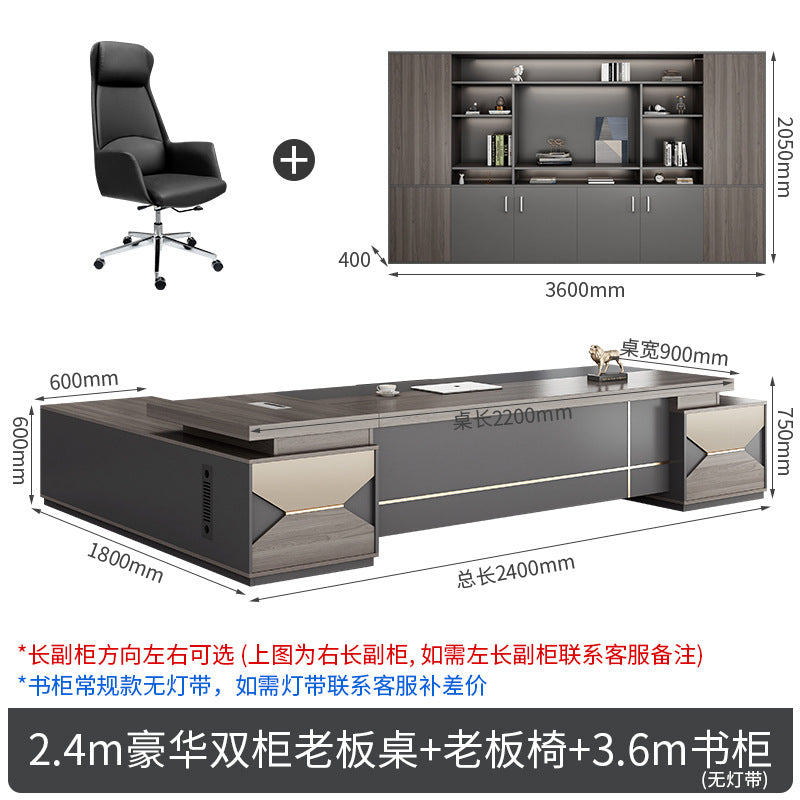 Boss desk simple modern president desk and chair combination double side cabinet head desk manager supervisor office furniture