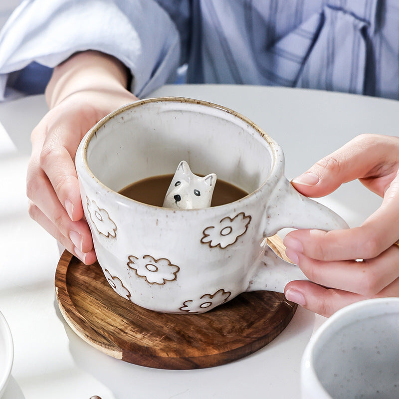 New 3d ceramic coffee mug - cute animal design, perfect for coffee, milk, or water