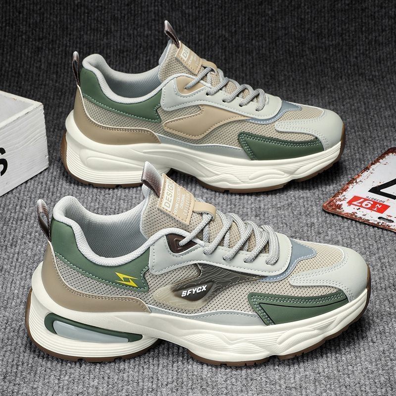 2025 men's winter breathable versatile anti-odor wear-resistant mesh athletic casual chunky sole dad shoes for teens