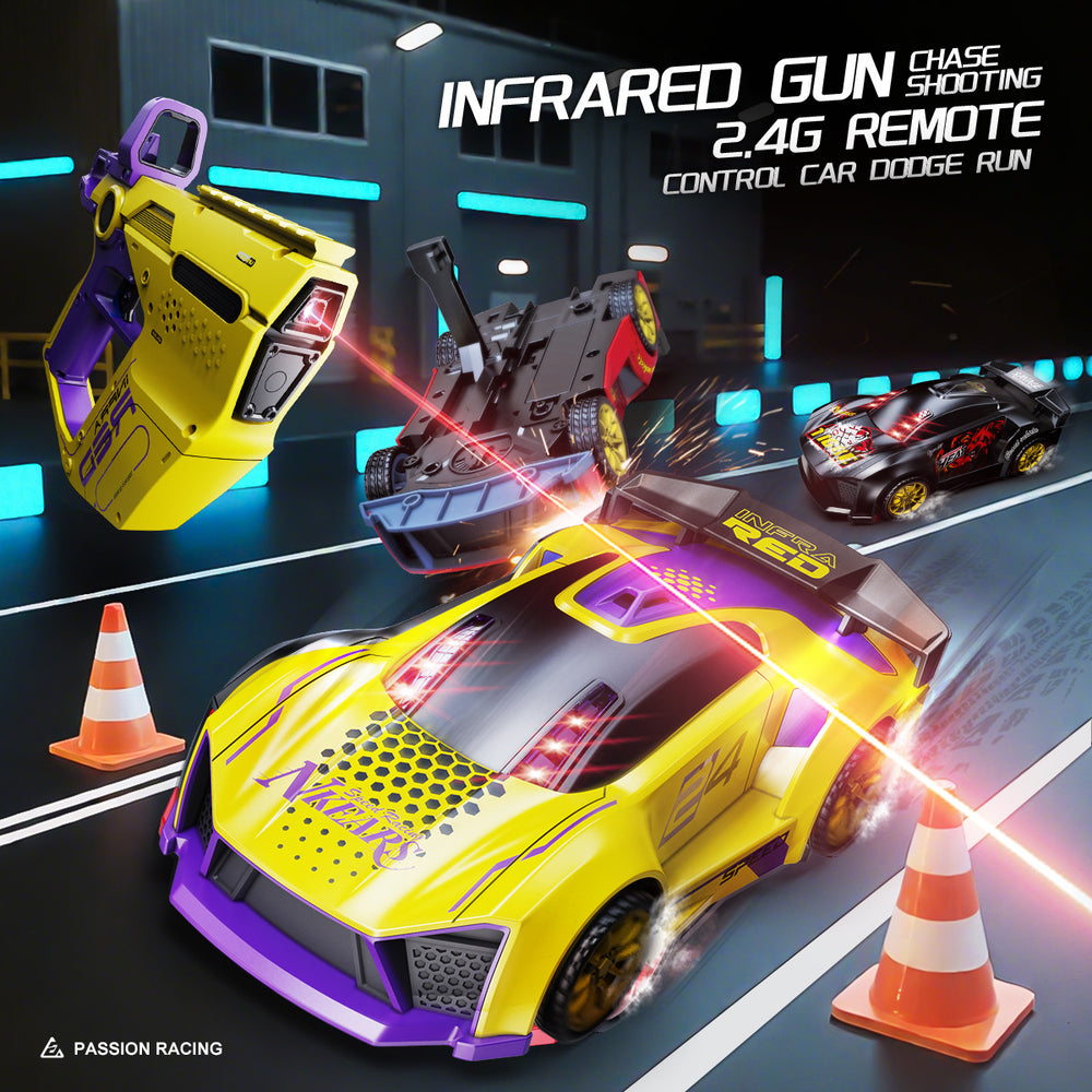 New remote control car parent-child interactive infrared gun shooting set toy car multiplayer battle electric vehicle for boys and girls