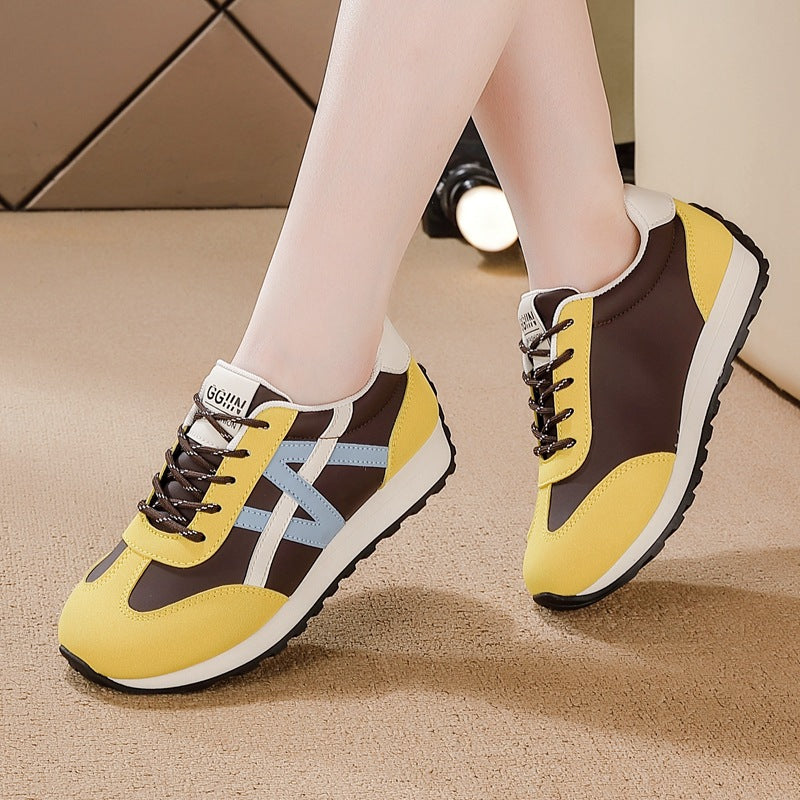 Women's casual leather sneakers - authentic spring/autumn new arrivals: soft sole, lightweight, breathable, non-slip, comfortable running shoes