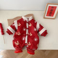New year's outfit, new year's greeting outfit, full month celebration outfit, festive new year outfit, winter fashion, newborn baby girl's first birthday dress, romper