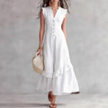 european and american cross-border  independent station new arrivalelegantelegancenormcore cotton and linen women's sleeveless dress