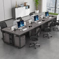 Modern minimalist office desk set - 4/6 workstation with partition, staff card seat, office desk and chair combination