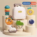 Newborn rattle 0-6 months, teether & soother, early education toy for baby boys & girls - safe for chewing & boiling