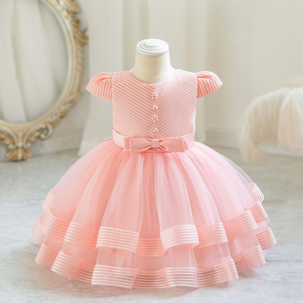 Wholesale children's formal dresses - airplane sleeve wedding gown princess dress for baby girls, first birthday dress, baby dress