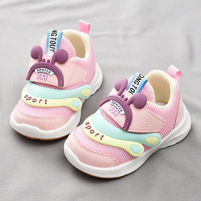 Kids' spring/autumn shoes: breathable soft-soled infant shoes for baby girls (0-1-3 years old), baby shoes, functional shoes for baby boys, and first walker shoes