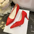 High heels women's stilettos 2026 spring autumflats patent leather black sexy pointed toe high heels bright leather flats women