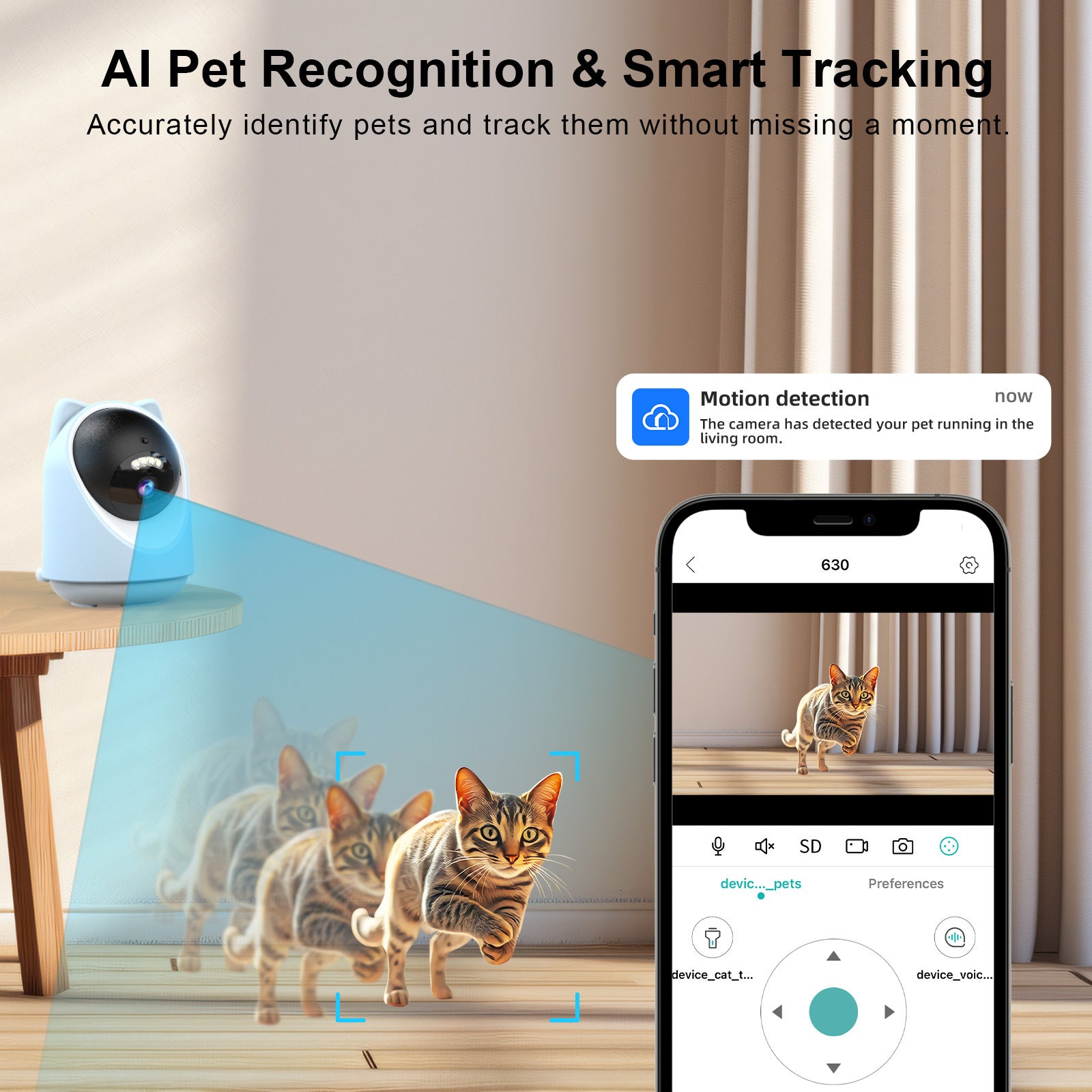 Source factory 5G pet camera AI pet recognition automatic tracking  new product intelligent laser cat teaser