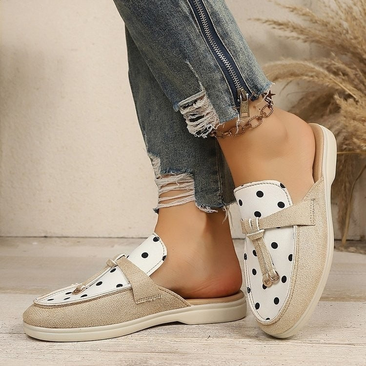 Export mary jane baotou half slippers women's summeroutwearplus size 43flats slip-on lazy women's shoes wholesale