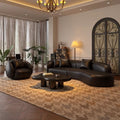 Black retro sofa small apartment popular curved clothing store rest area reception light luxury office reception and negotiation