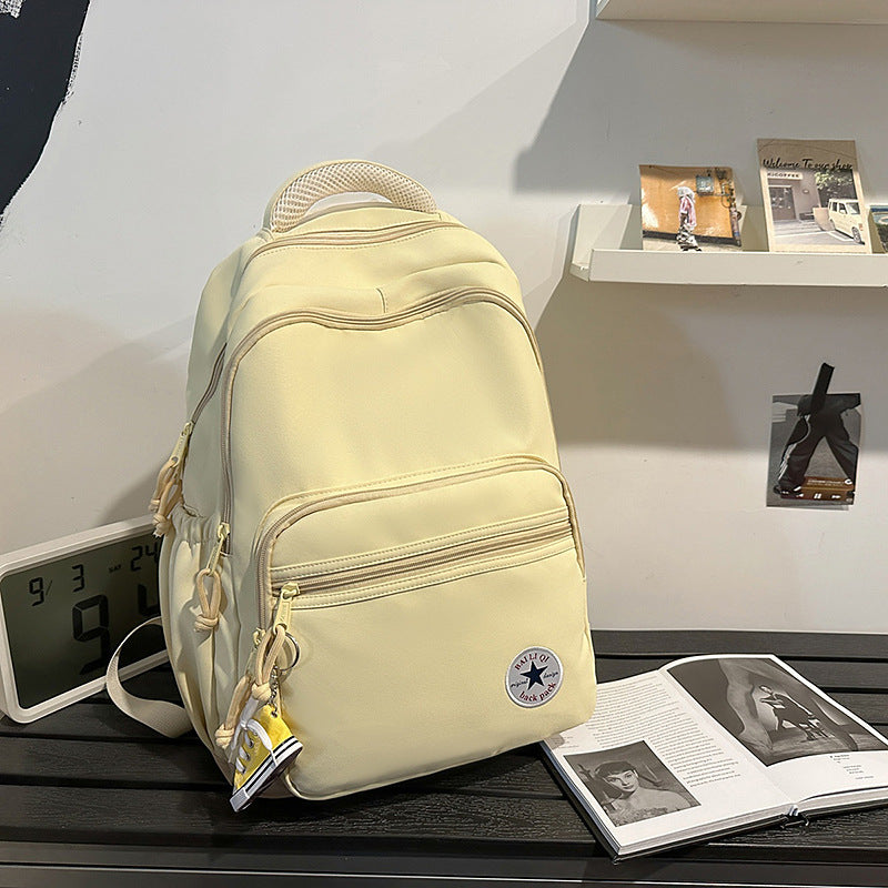 New arrival backpack classic student school bag large capacity lightweight water-repellent backpack lightweight pure color backpack