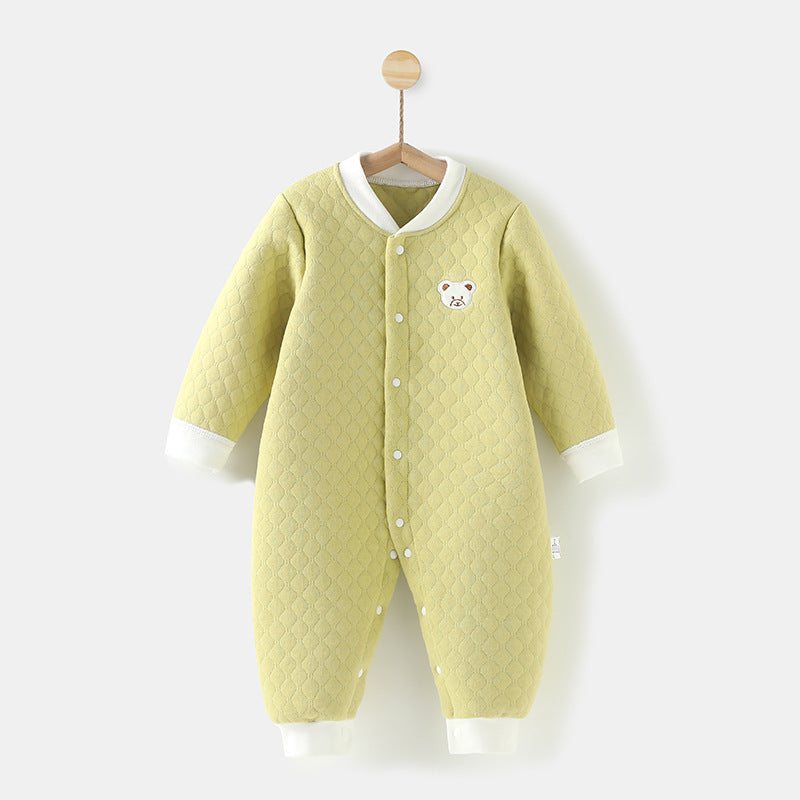 Fall and winter baby khaki cotton baby onesie 0-3-6 baby clothes heattechintimatesnewborn clothes crawling clothes