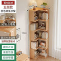 Rotating bookshelf, large capacity home storage rack, living room bookshelf, floor-standing storage rack, wall-mounted student bookcase, wooden bookshelf